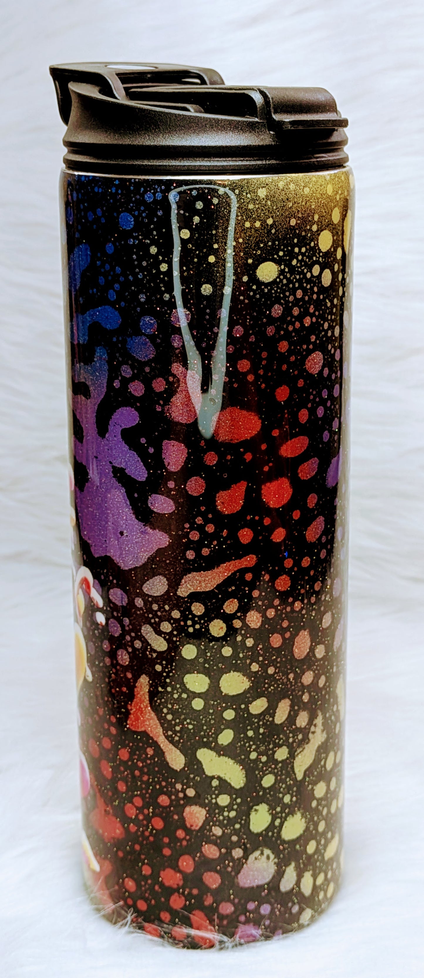 Rainbow Butterfly Power Wash 18 oz Dual Flip Skinny Stainless Steel Tumbler