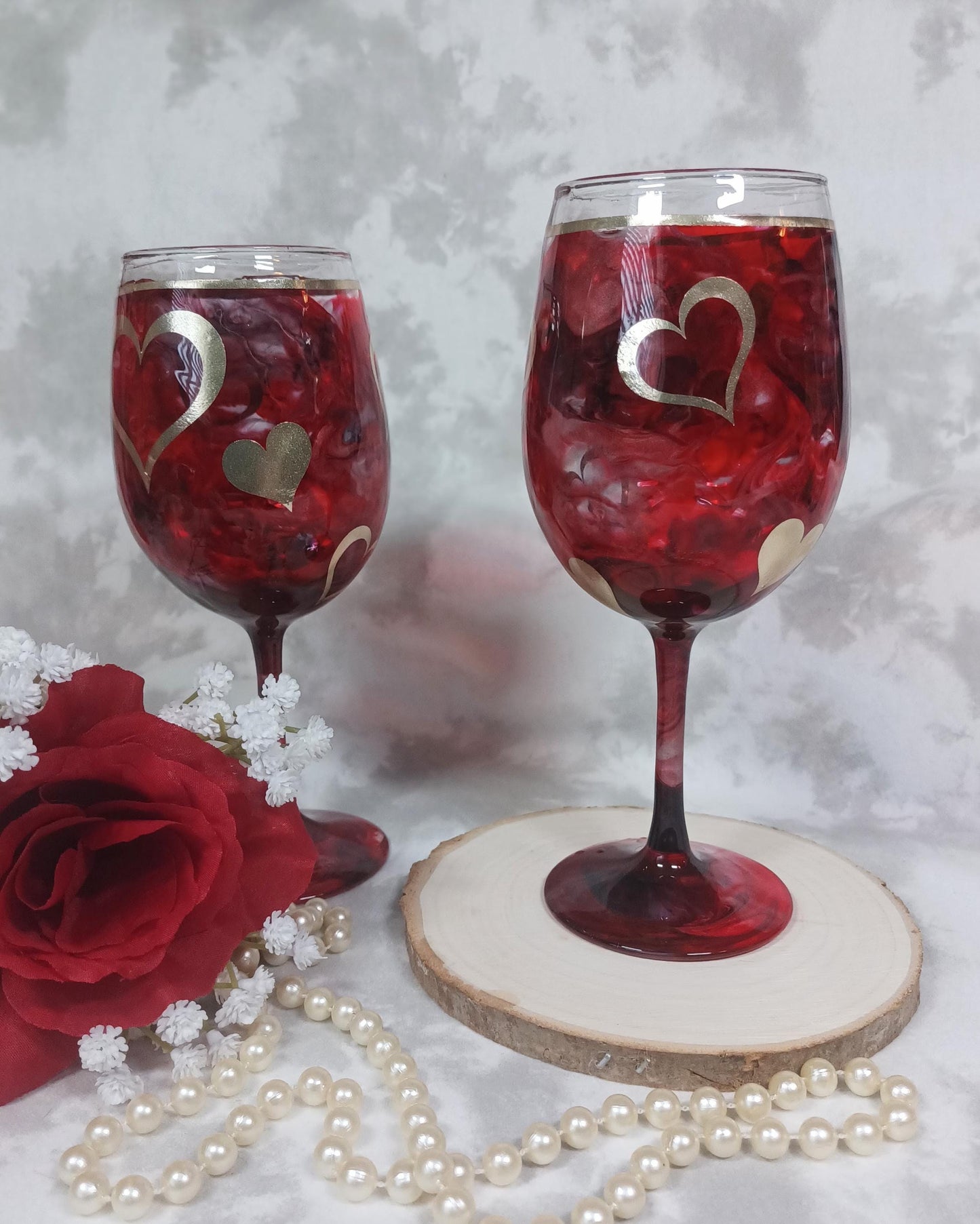 Valentine Wine Glass set