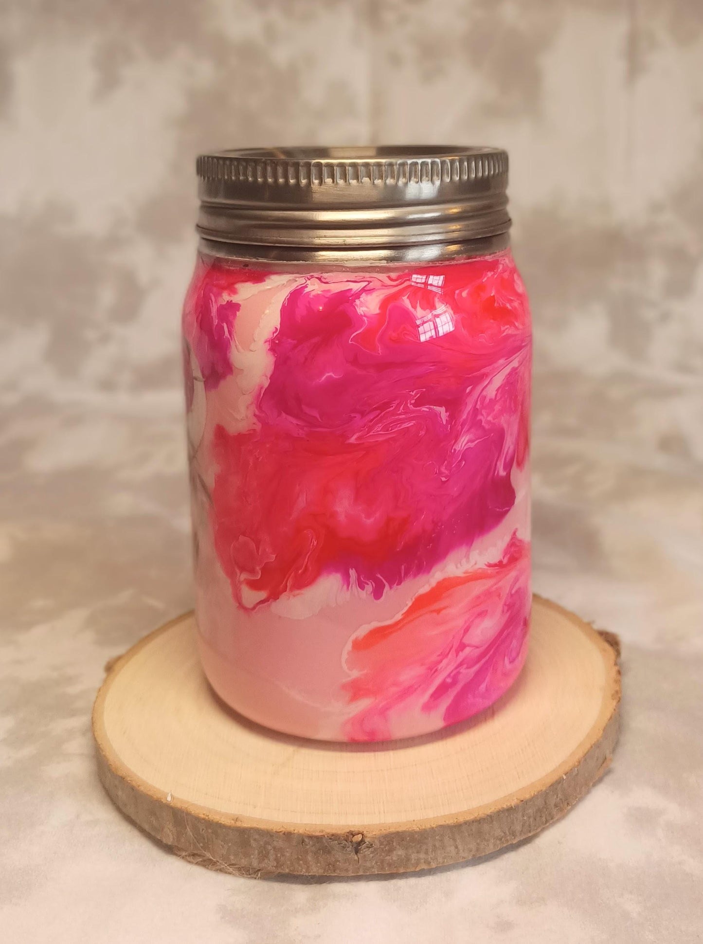 Pink Clouds with Bison Skull 12 oz Stainless Steel Mason Jar Tumbler
