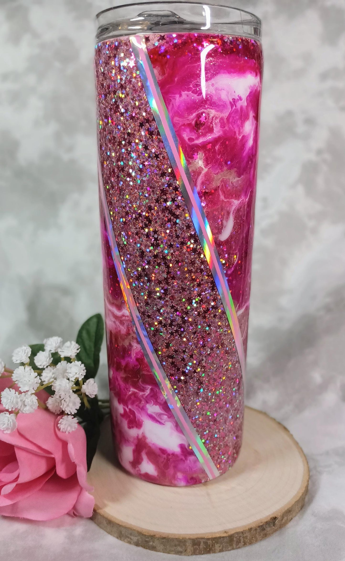 Twisted Pink Princess 20 oz Skinny Stainless Steel Tumbler