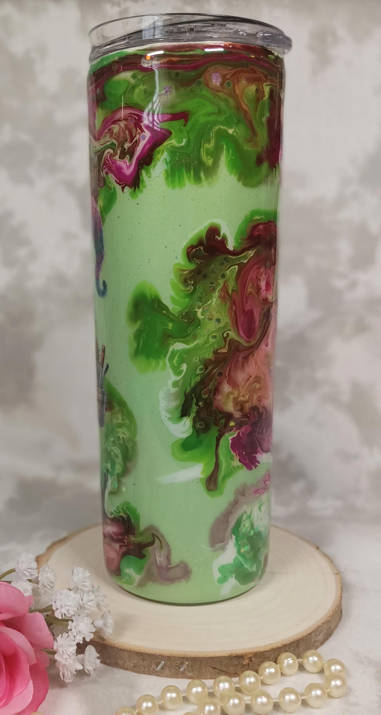Green Bud Tender 20 oz Skinny Stainless Steel Tumbler