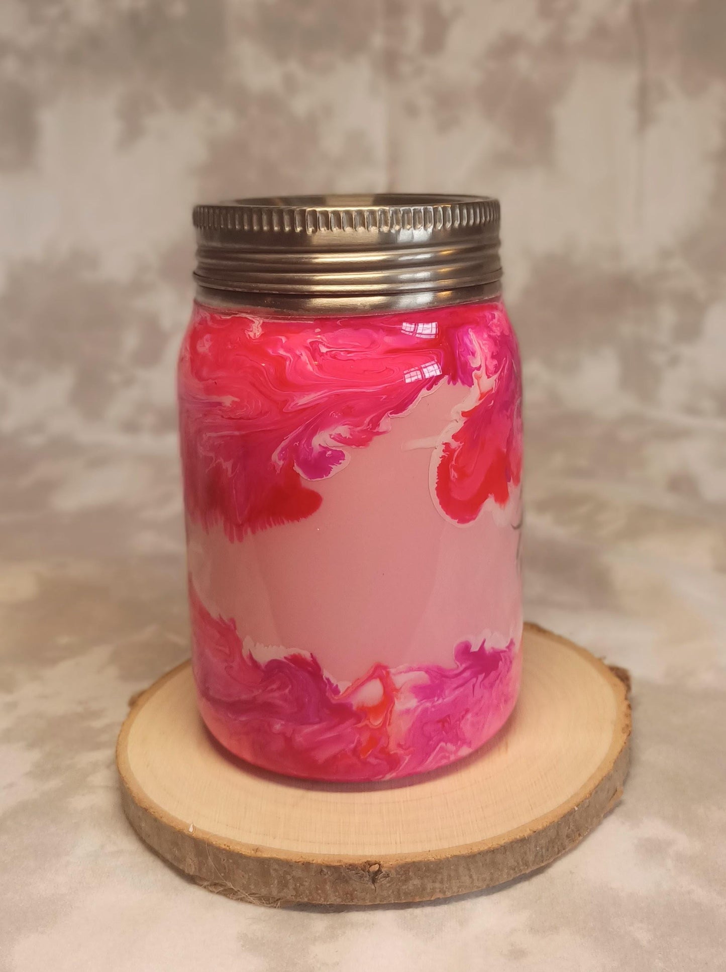 Pink Clouds with Bison Skull 12 oz Stainless Steel Mason Jar Tumbler