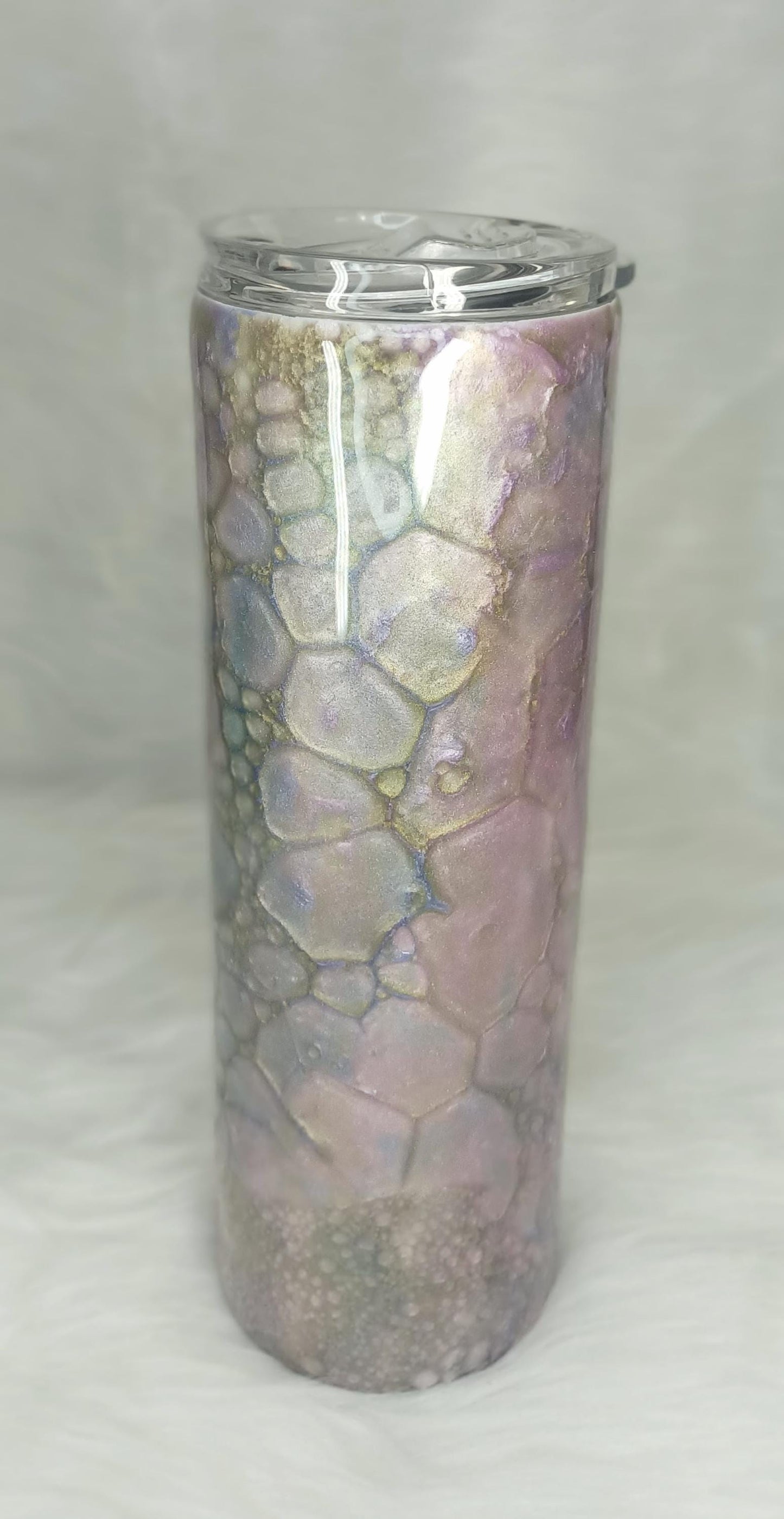 Light Purple Dragon scale with Black Dragon Decal 30 oz Skinny Stainless Steel Tumbler