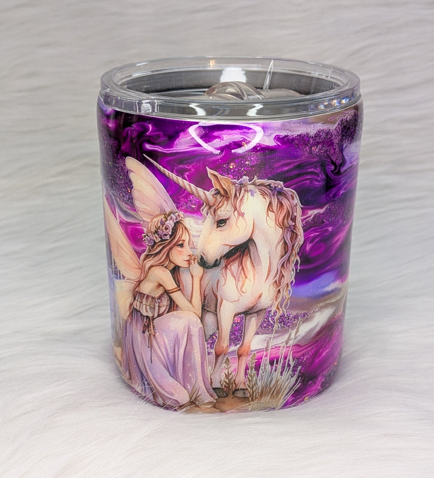 Purple Ink Drop Swirl Fairy	12 oz Camper Mug