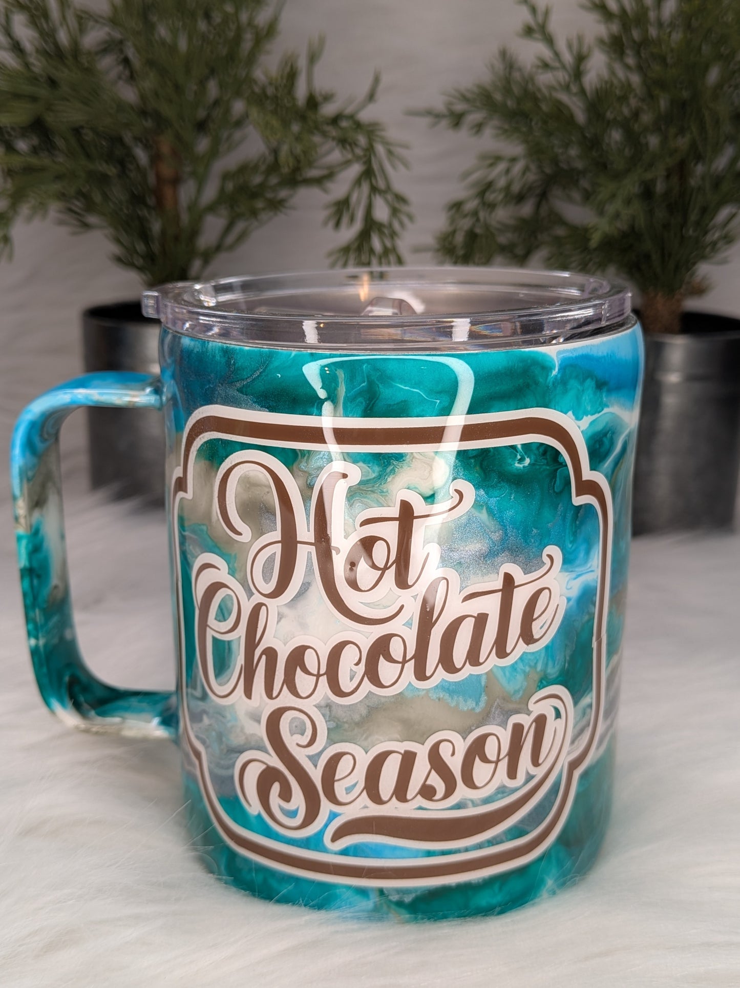 Ink Drop Swirl Christmas Gnome 12 oz Camper Mug