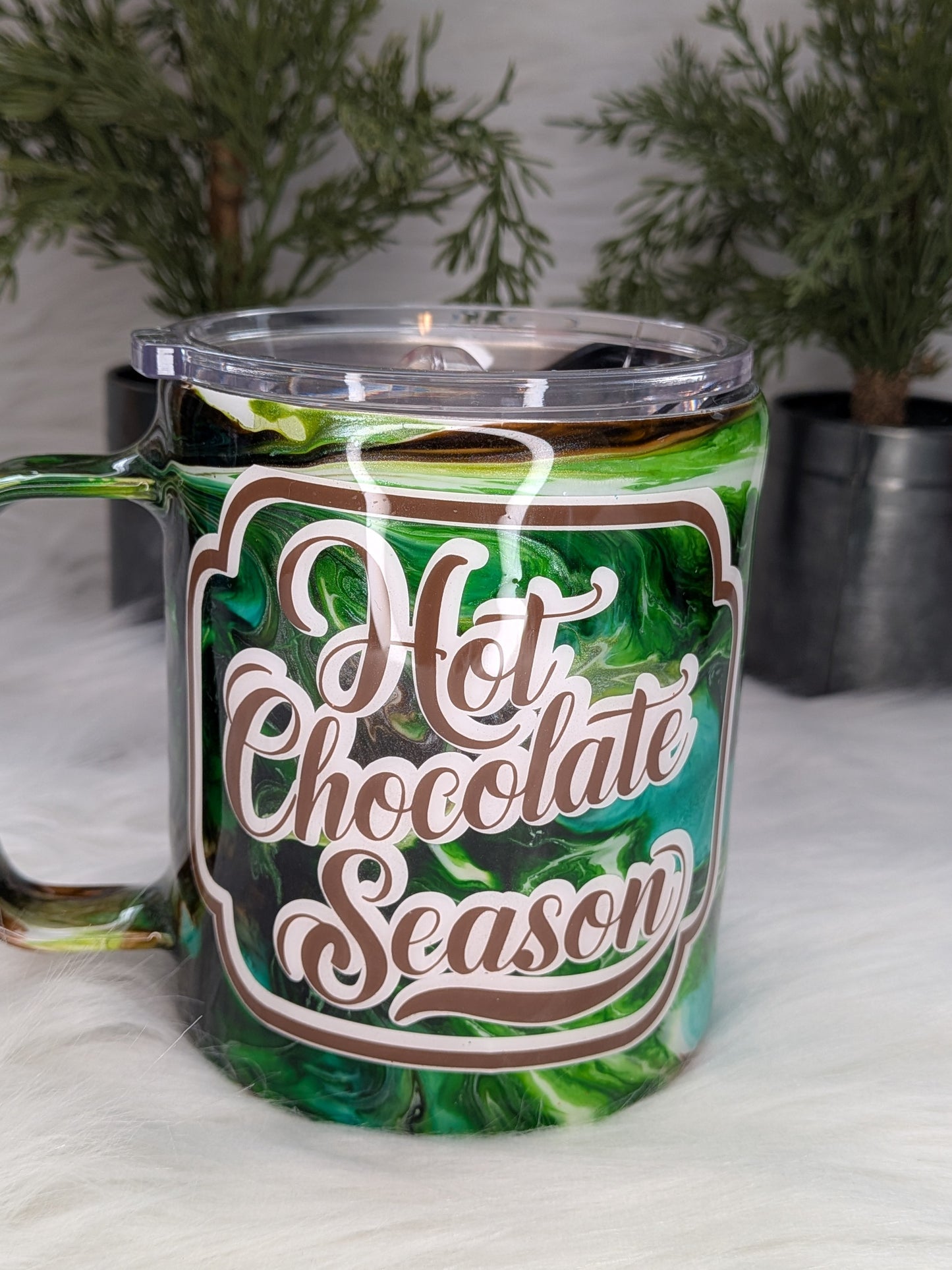 Ink Drop Swirl Christmas Gnome 12 oz Camper Mug