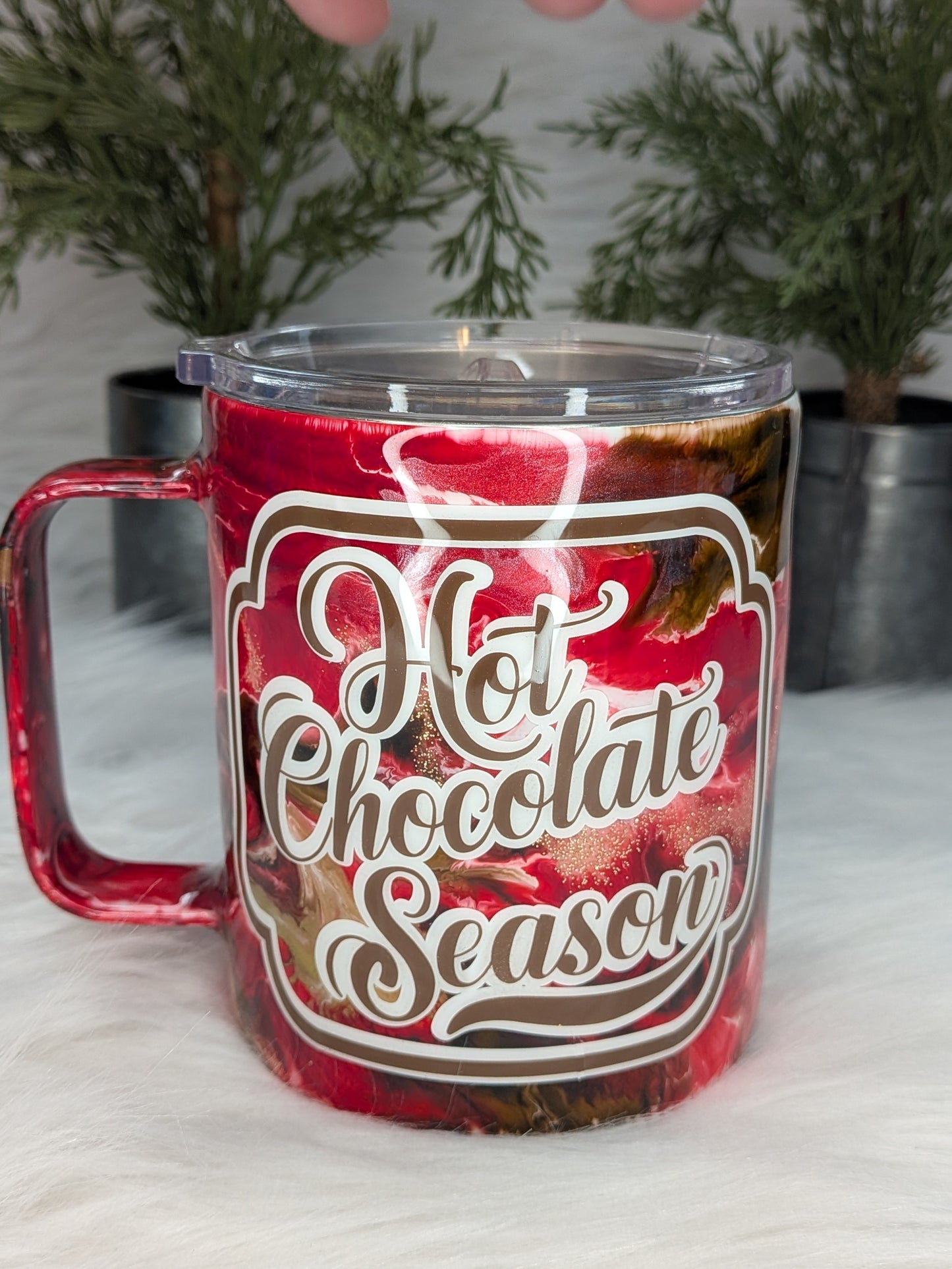 Ink Drop Swirl Christmas Gnome 12 oz Camper Mug