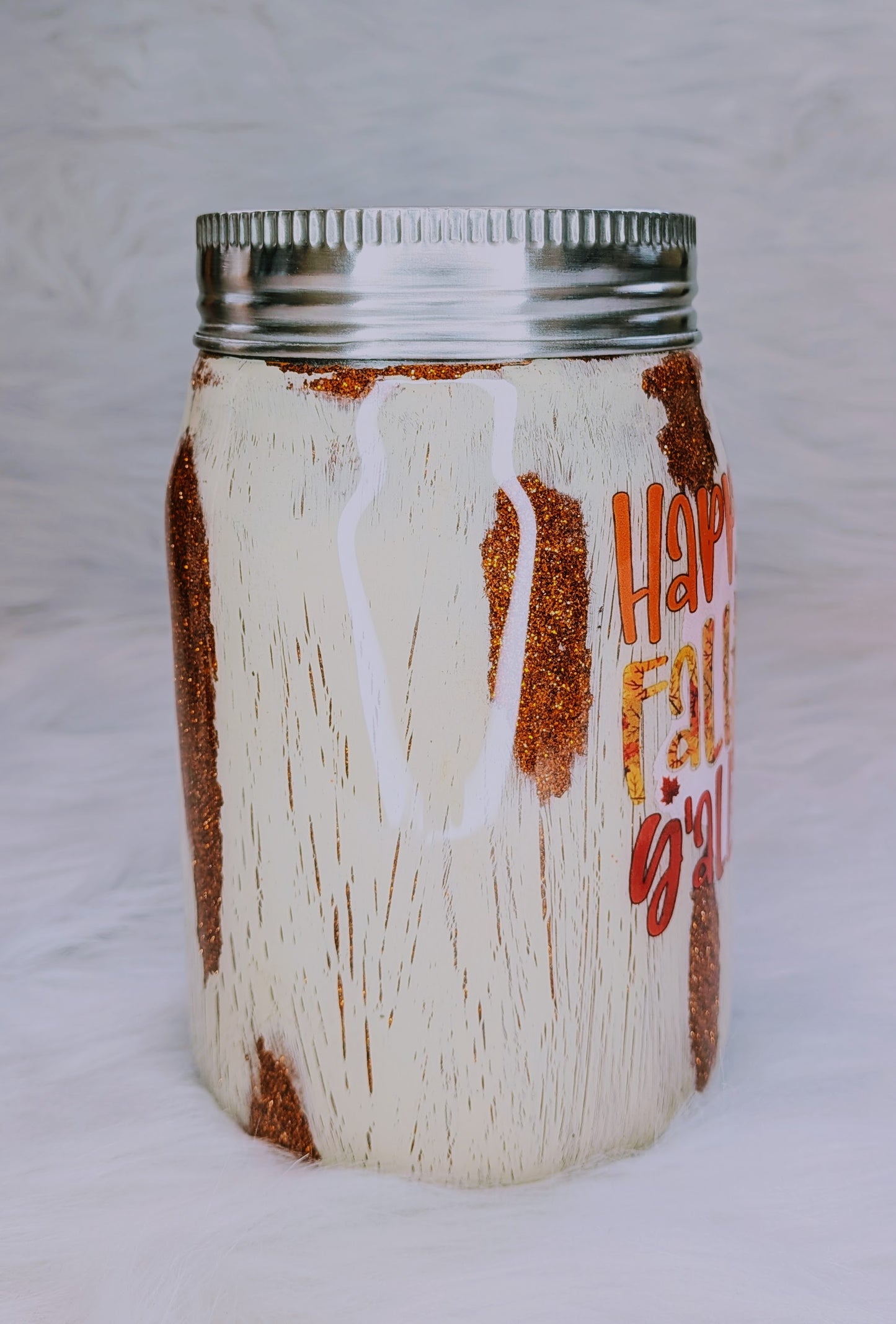12 oz Fall Mason Jar stainless steel tumbler with Gnome