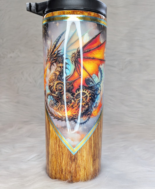 18 oz Dual Flip Skinny Epoxy Resin Stainless Steel Tumbler