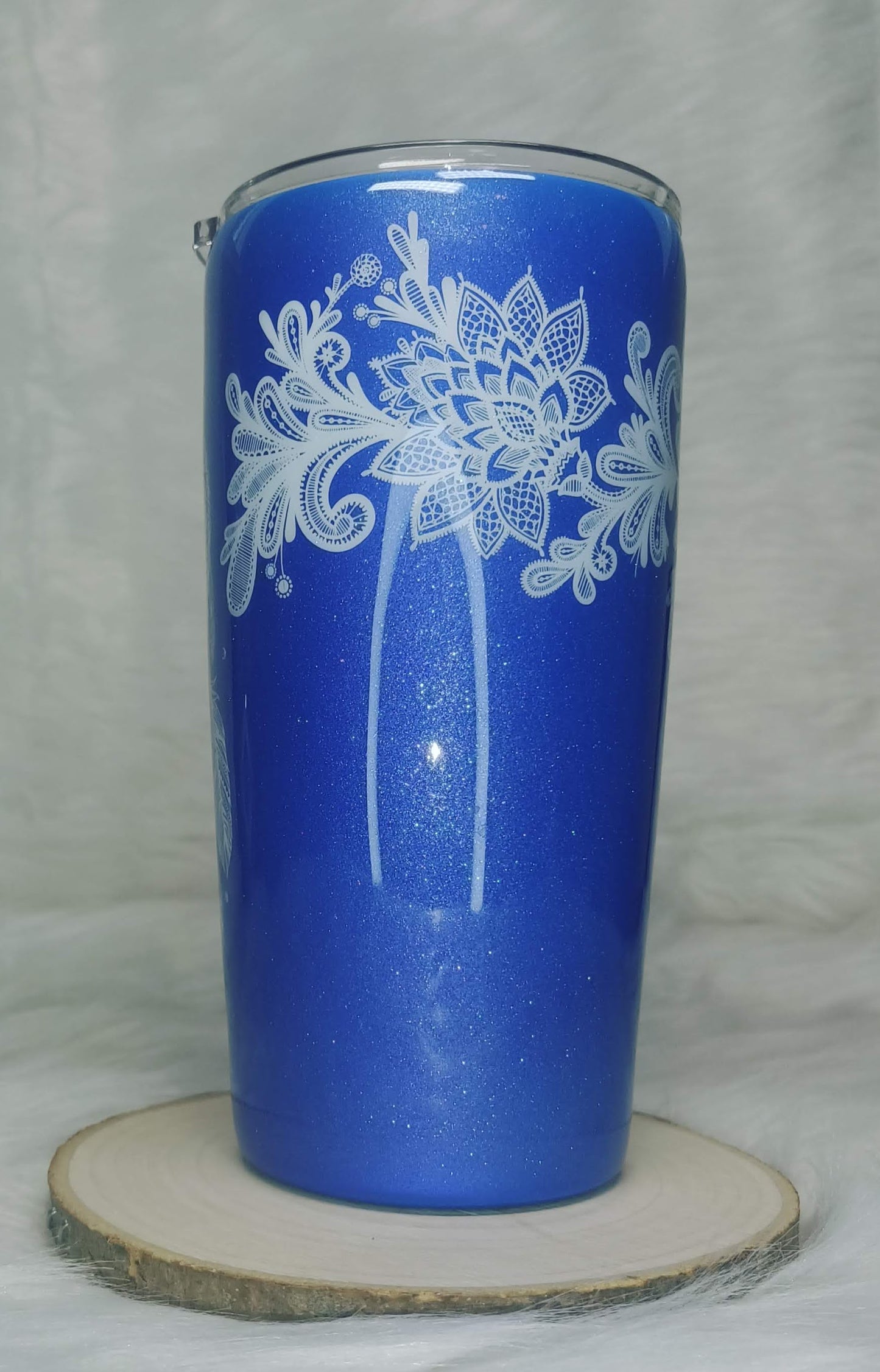 Blue 20 oz Regular Stainless Steel Tumbler with White Dream Catcher Decal