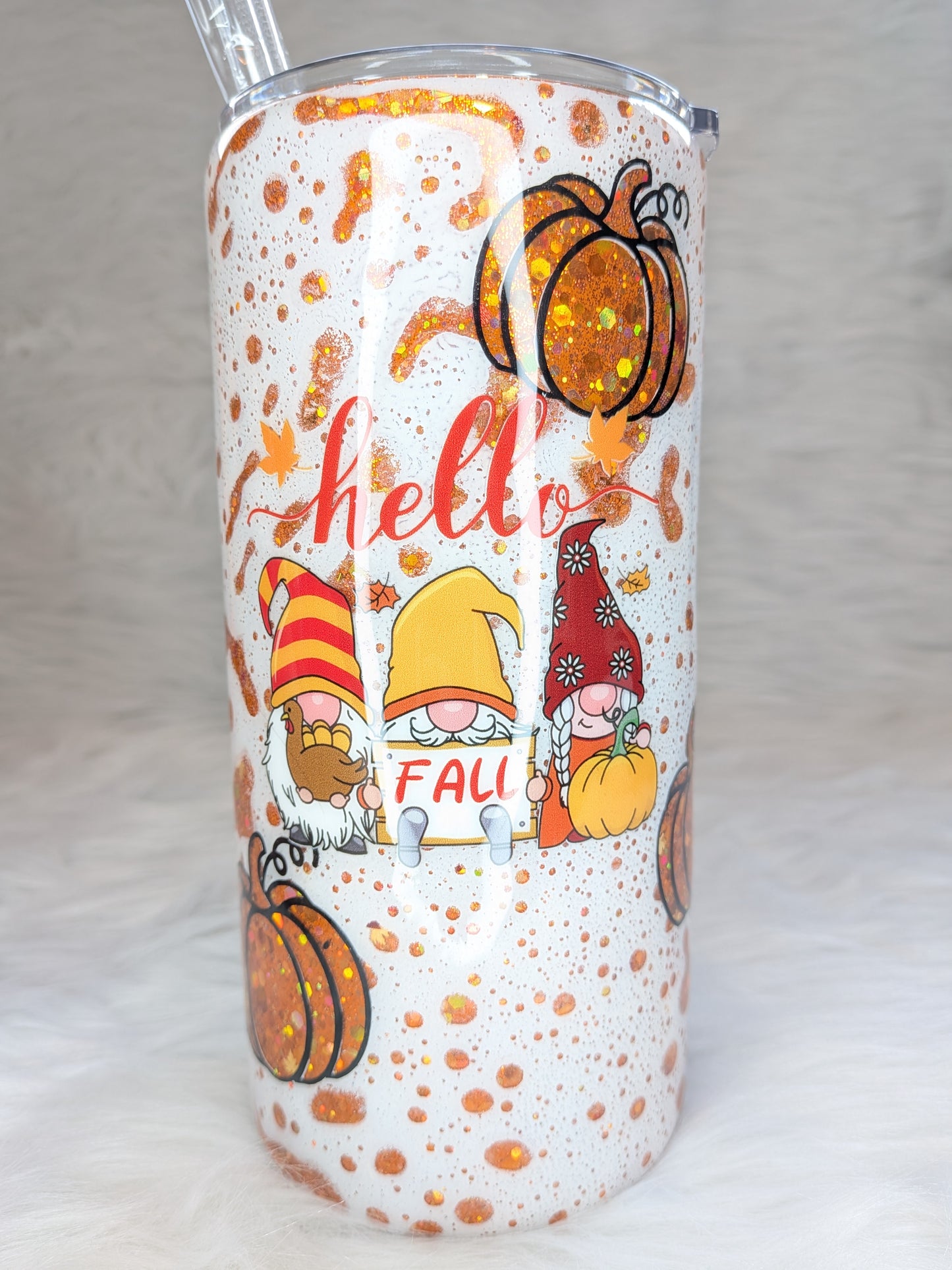 Hello Fall Powerwash Peek-a-Boo 20 oz Thick Stainless Steel Tumbler