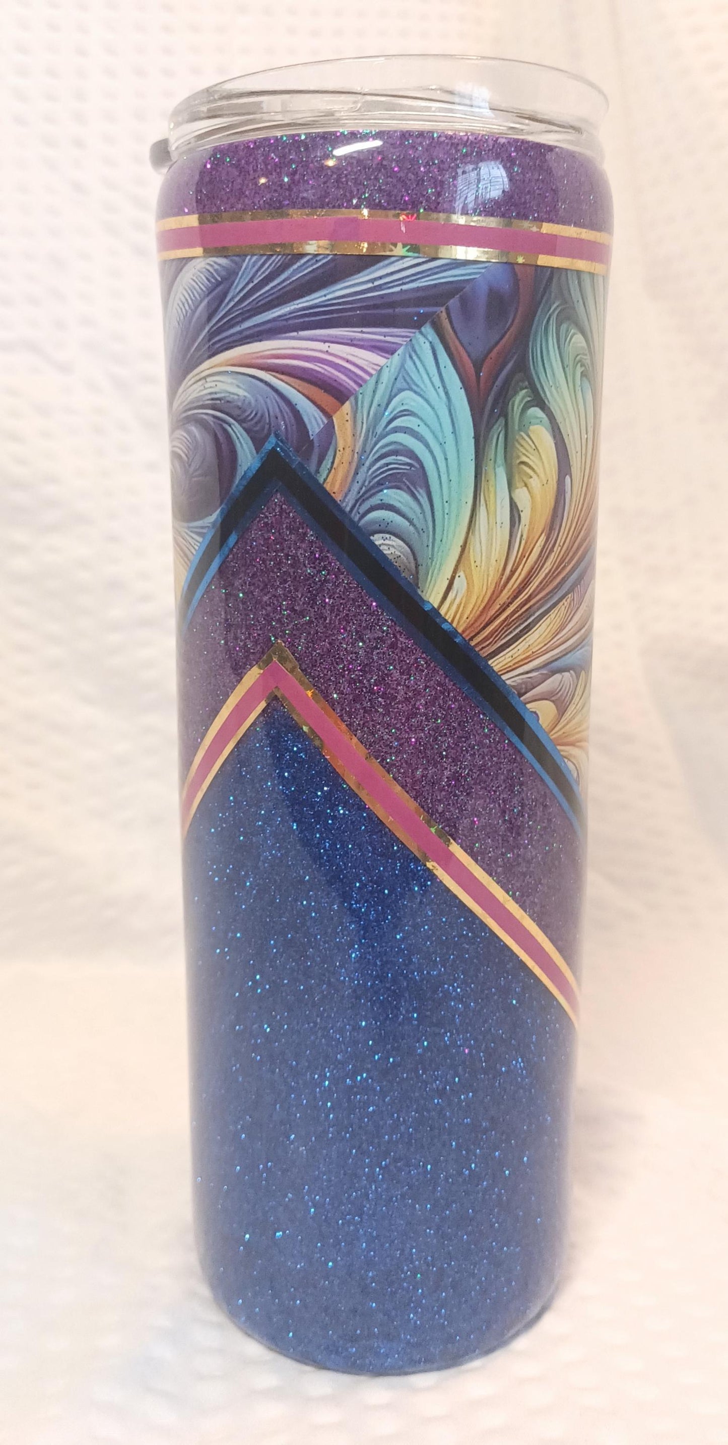 Peacock Feather V spilt 20 oz Stainless Steel Tumbler