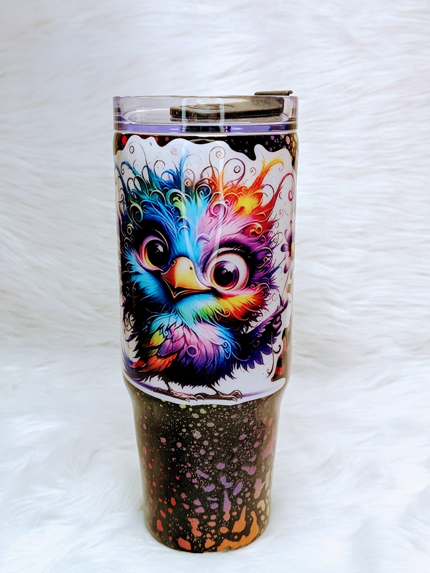 30oz Grippy Stainless Steel Crazy Bird Tumbler