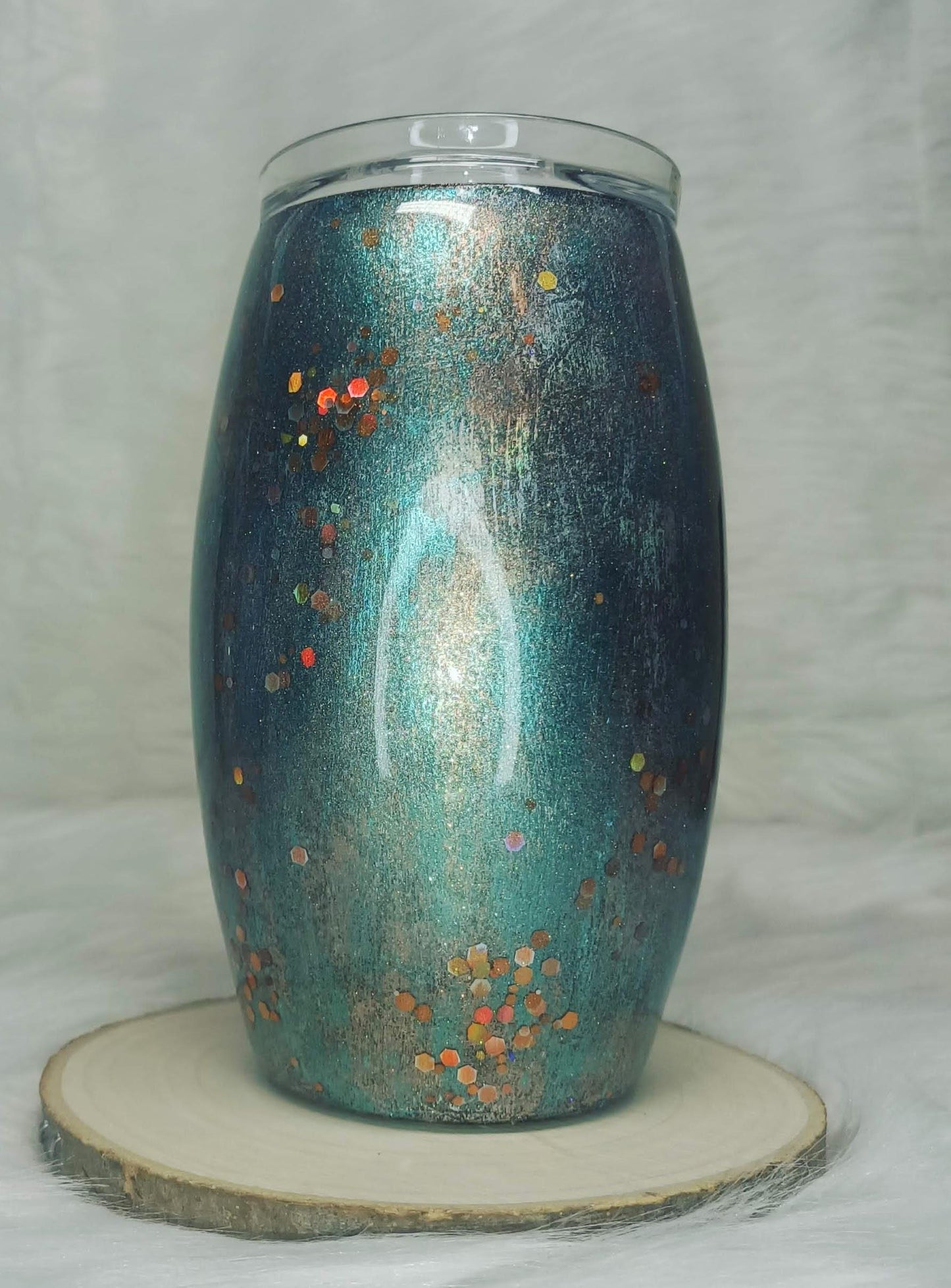 Distressed Teal 15 oz Stainless Steel Barrel Coffee Mug