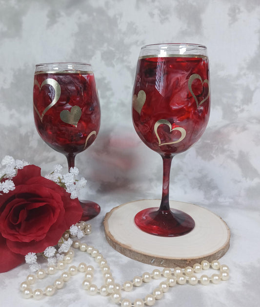 Valentine Wine Glass set