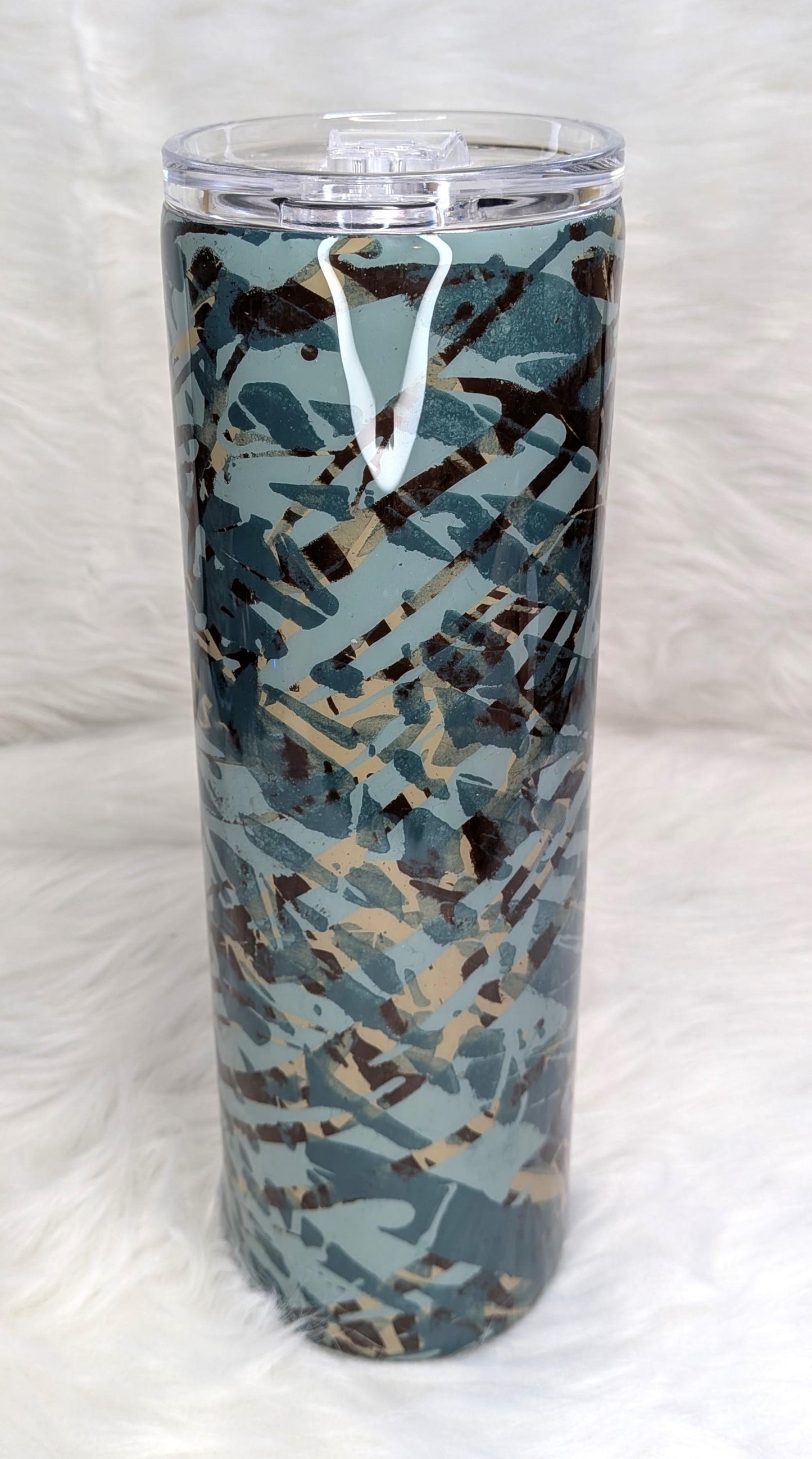 Camo 30 oz Skinny Stainless Steel Tumbler with a handle