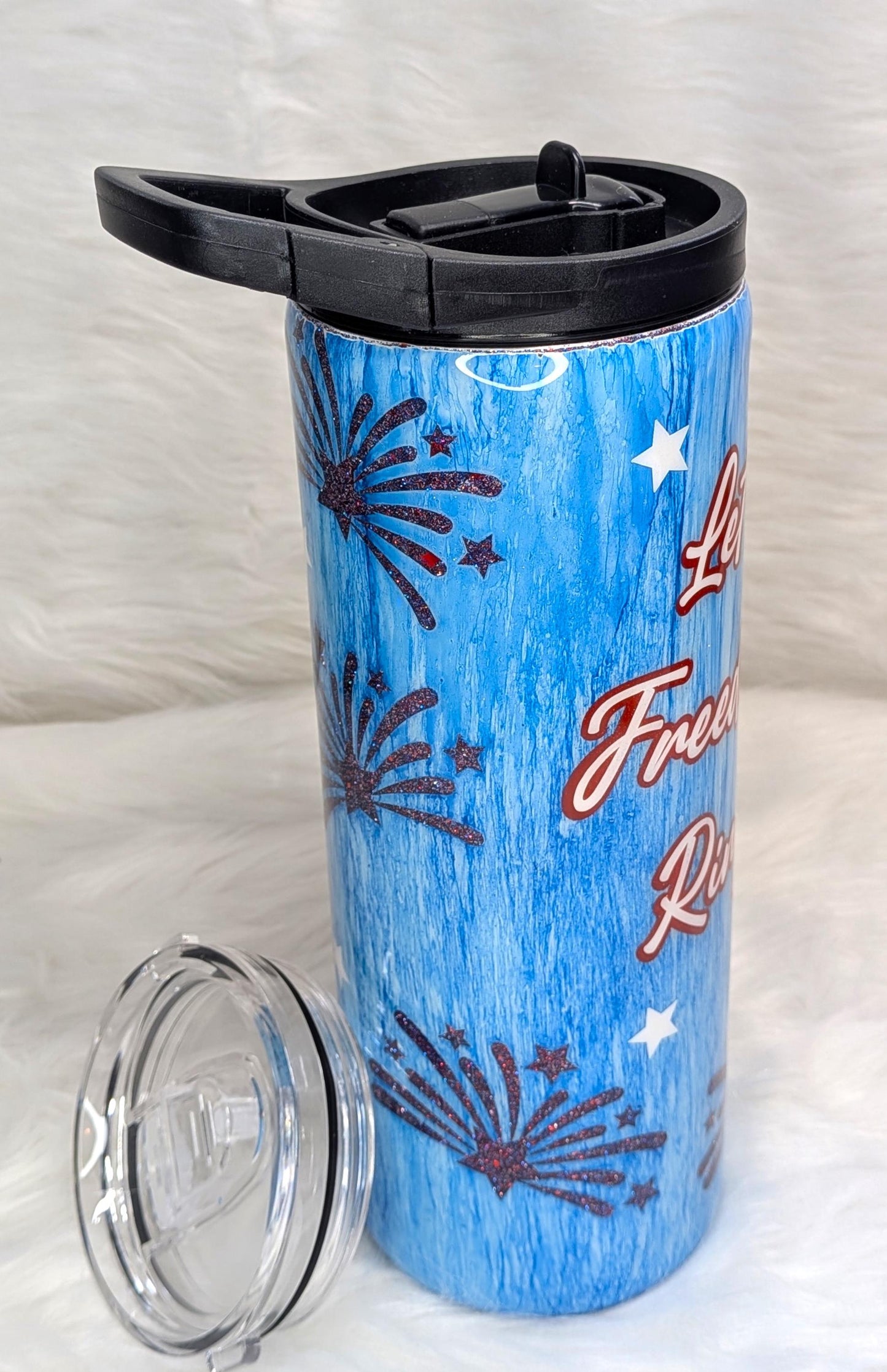 Let Freedom Ring 25 oz Dual Flip Stainless Steel Tumbler