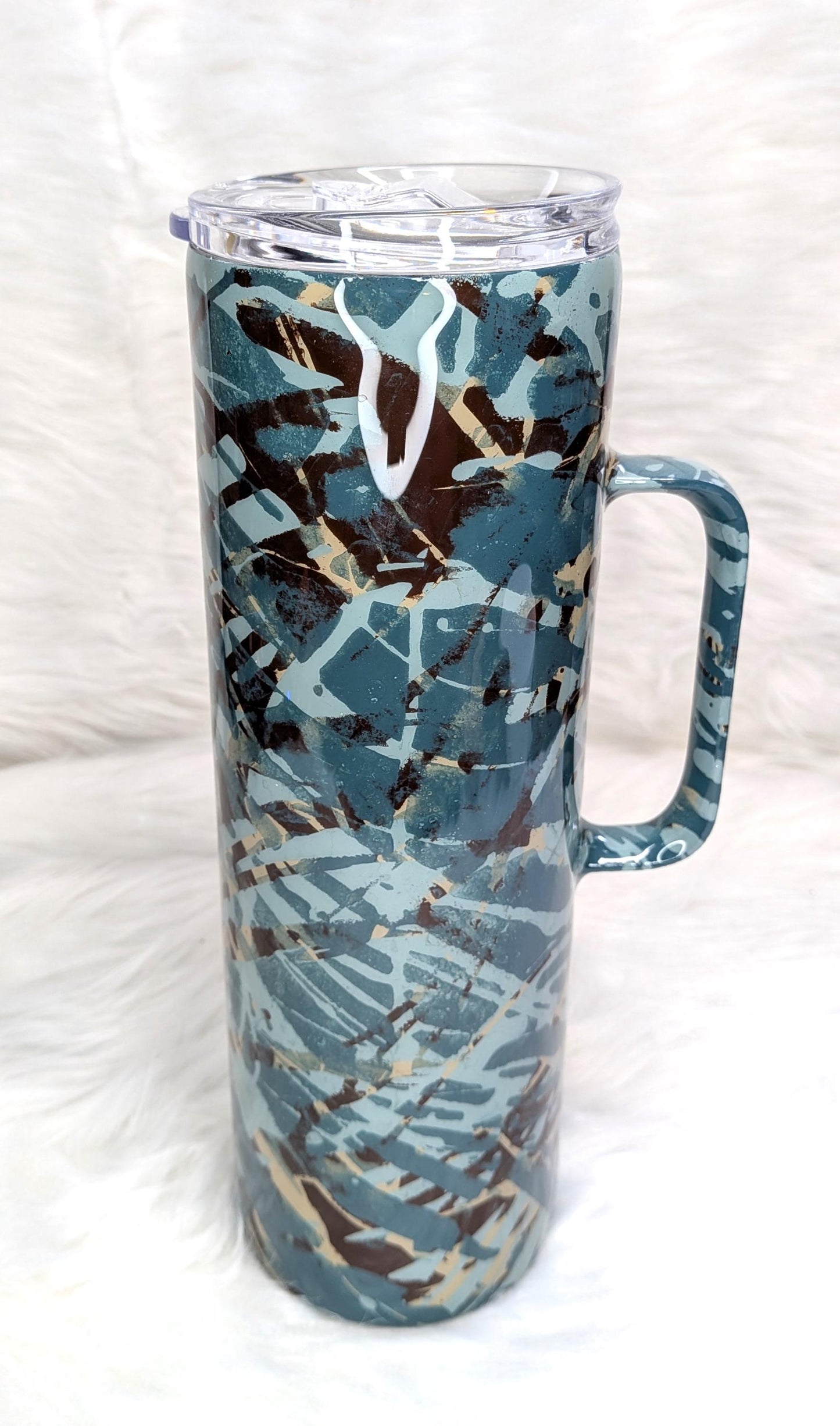 Camo 30 oz Skinny Stainless Steel Tumbler with a handle