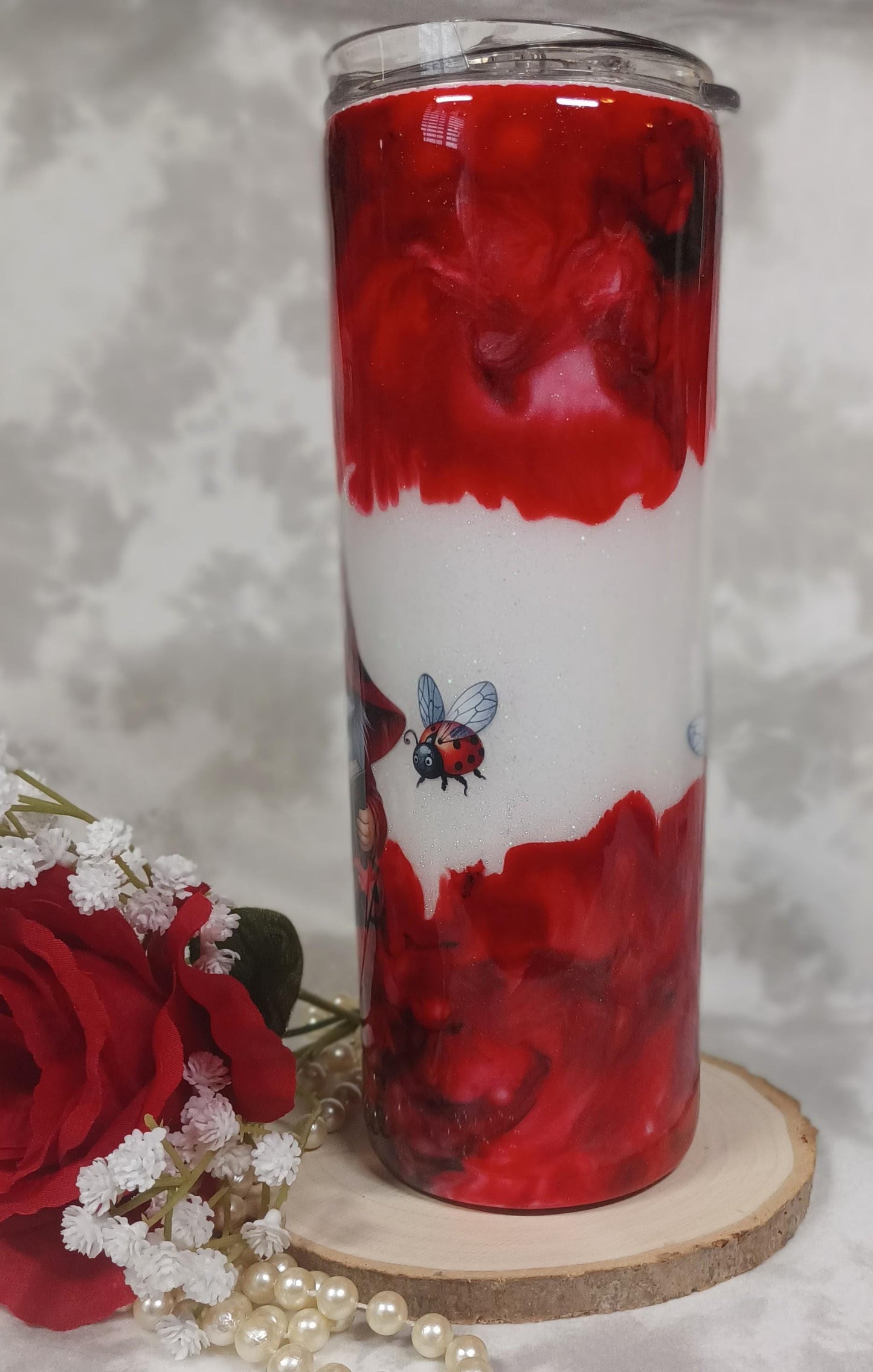 Gnome Red and White 20 oz Skinny Stainless Steel Tumbler