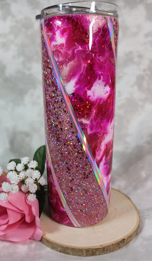 Twisted Pink Princess 20 oz Skinny Stainless Steel Tumbler