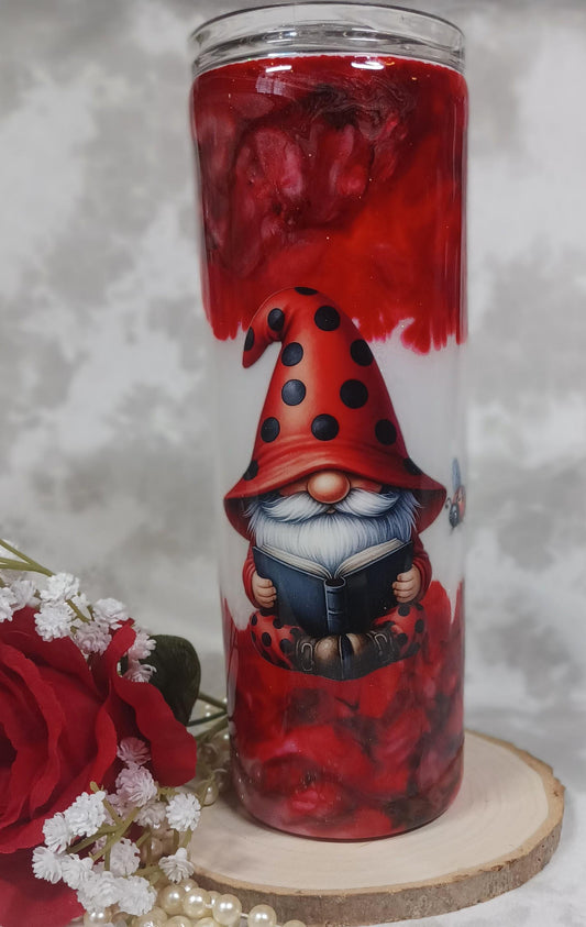 Gnome Red and White 20 oz Skinny Stainless Steel Tumbler