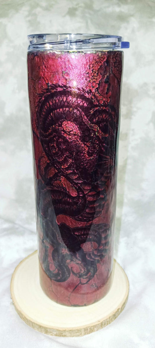 Red Dragon with scale effect 20 oz Stainless Steel Tumbler